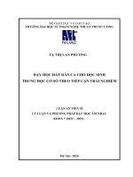 DẠY HỌC HÁT DÂN CA CHO HỌC SINH TRUNG HỌC CƠ SỞ THEO TIẾP CẬN TRẢI NGHIỆM