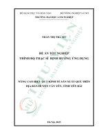 Nâng cao hiệu quả kinh tế sản xuất quế trên Địa bàn huyện văn yên, tỉnh yên bái