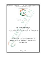 Nâng cao chất lượng nguồn nhân lực bảo vệ rừng tại vườn quốc gia cát tiên, tỉnh Đồng nai