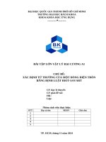 Bài tập lớn Vật lý 1 - Xác định từ trường của một dòng điện tròn bằng định luật Biot-Savart