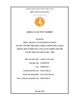 Khóa luận tốt nghiệp Kinh tế đầu tư: Thực trạng và giải pháp sử dụng nguồn vốn hỗ trợ phát triển chính thức (ODA) trong phát triển hạ tầng giao thông đô thị tại Hà Nội giai đoạn 2016 - 2023