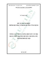 Nâng cao chất lượng Đội ngũ cán bộ Đoàn trên Địa bàn huyện chương mỹ, thành phố hà nội