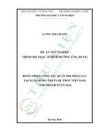 Hoàn thiện công tác quản trị nhân lực tại ngân hàng tmcp lộc phát việt nam   chi nhánh xuân mai