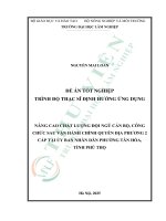 Nâng cao chất lượng Đội ngũ cán bộ, công chức sau vận hành chính quyền Địa phương 2 cấp tại Ủy ban nhân dân phường tân hòa, tỉnh phú thọ