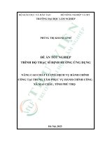 Nâng cao chất lượng dịch vụ hành chính công tại trung tâm phục vụ hành chính công xã mai châu, tỉnh phú thọ