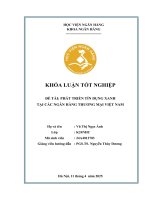 Khóa luận tốt nghiệp Ngân hàng: Phát triển tín dụng xanh tại các ngân hàng thương mại Việt Nam