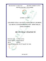 Giải pháp nâng cao chất lượng dịch vụ di Động tại trung tâm kinh doanh vnpt   bình thuận, tỉnh lâm Đồng