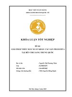 Khóa luận tốt nghiệp Kinh doanh quốc tế: Giải pháp thúc đẩy xuất khẩu các sản phẩm dừa tại Bến Tre sang Trung Quốc