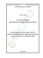 Đánh giá hiệu quả hoạt Động chi trả dịch vụ môi trường rừng thông qua bộ chỉ số giám sát Đánh giá tại tỉnh hòa bình