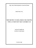 MÔI TRƯỜNG VĂN HÓA TRONG NHÀ TRƯỜNG CÔNG AN NHÂN DÂN VIỆT NAM HIỆN NAY