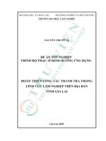 Hoàn thiện công tác thanh tra trong lĩnh cực lâm nghiệp trên Địa bàn tỉnh gia lai