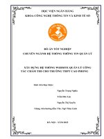 Khóa luận tốt nghiệp Công nghệ thông tin: Xây dựng hệ thống website quản lý công tác chấm thi cho Trường THPT Cao Phong