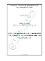Nâng cao chất lượng dịch vụ hành chính công tại Ủy ban nhân dân huyện phúc thọ, thành phố hà nội