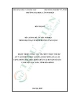 Hoàn thiện công tác tổ chức thực thi dự Án cải thiện chất lượng cuộc sống của các cộng Đồng Đặc biệt khó khăn tại huyện Đà bắc và huyện lạc sơn, tỉnh hòa bình