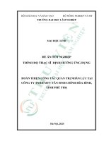 Hoàn thiện công tác quản trị nhân lực tại công ty tnhh mtv vân sinh chính hòa bình, tỉnh phú thọ