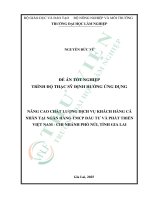 Nâng cao chất lượng dịch vụ khách hàng cá nhân tại ngân hàng tmcp Đầu tư và phát triển việt nam   chi nhánh phố núi, tỉnh gia lai