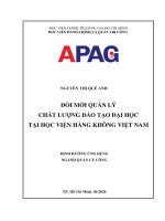 ĐỔI MỚI QUẢN LÝ CHẤT LƯỢNG ĐÀO TẠO ĐẠI HỌC TẠI HỌC VIỆN HÀNG KHÔNG VIỆT NAM