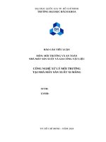 Báo cáo môn học An toàn Nhà máy - Nhà máy Xi măng