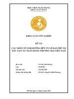 Khóa luận tốt nghiệp Ngân hàng: Các nhân tố ảnh hưởng đến tỷ lệ bao phủ nợ xấu tại các ngân hàng thương mại Việt Nam