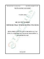 Hoàn thiện công tác quản trị nhân lực tại công ty tnhh thương mại dược phẩm Đông Á, thành phố hà nội