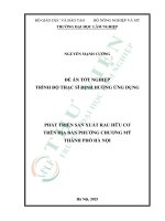 Phát triển sản xuất rau hữu cơ trên Địa bàn phường chương mỹ thành phố hà nội