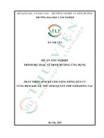 Phát triển sinh kế cho cộng Đồng dân cư vùng Đệm khu dự trữ sinh quyển thế giới Đồng nai