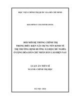 ĐỔI MỚI HỆ THỐNG CHÍNH TRỊ TRONG ĐIỀU KIỆN XÂY DỰNG NỀN KINH TẾ THỊ TRƯỜNG ĐỊNH HƯỚNG XÃ HỘI CHỦ NGHĨA Ở CỘNG HÒA DÂN CHỦ NHÂN DÂN LÀO HIỆN NAY