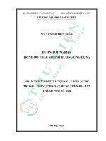 Hoàn thiện công tác quản lý nhà nước trong lĩnh vực bảo vệ rừng trên Địa bàn thành phố hà nội