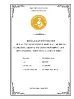 Khóa luận tốt nghiệp Ngân hàng: Ứng dụng trí tuệ nhân tạo (AI) trong marketing dịch vụ tài chính ngân hàng của Vietcombank - Tiềm năng và thách thức