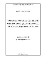 NÂNG CAO NĂNG LỰC CỦA THÀNH VIÊN HỘI ĐỒNG QUẢN TRỊ HỢP TÁC XÃ NÔNG NGHIỆP TỈNH HƯNG YÊN