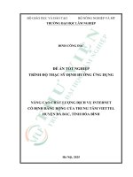 Nâng cao chất lượng dịch vụ internet cố Định băng rộng của trung tâm viettel huyện Đà bắc, tỉnh hòa bình