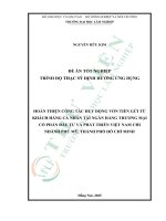 Hoàn thiện công tác huy Động vốn tiền gửi từ khách hàng cá nhân tại ngân hàng thương mại cổ phần Đầu tư và phát triển việt nam chi nhánh phú mỹ, thành phố hồ chí minh