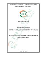 Phát triển du lịch trên Địa bàn huyện hàm thuận nam tỉnh bình thuận