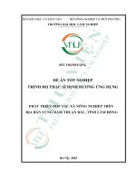 Phát triển hợp tác xã nông nghiệp trên Địa bàn vùng hàm thuận bắc, tỉnh lâm Đồng