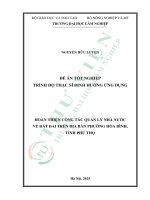 Hoàn thiện công tác quản lý nhà nước về Đất Đai trên Địa bàn phường hòa bình, tỉnh phú thọ