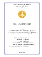 Khóa luận tốt nghiệp Kinh tế đầu tư: Giải pháp thúc đẩy hiệu quả quản lý và sử dụng nguồn vốn ODA tại Việt Nam