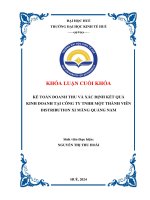 DHK - KLTN - KẾ TOÁN DOANH THU VÀ XÁC ĐỊNH KẾT QUẢ KINH DOANH TẠI CÔNG TY TNHH MỘT THÀNH VIÊN DISTRIBUTION XI MĂNG QUẢNG NAM