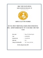 Khóa luận tốt nghiệp Kinh doanh quốc tế: Phát triển hoạt động giao dịch phái sinh hàng hóa - Kinh nghiệm quốc tế và bài học cho Việt Nam