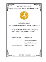 Khóa luận tốt nghiệp Công nghệ thông tin: Xây dựng hệ thống Website quản lý phòng khám nha khoa Tâm Đức