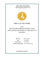 Khóa luận tốt nghiệp Kinh doanh quốc tế: Đẩy mạnh hoạt động xuất khẩu cá tra Việt Nam sang thị trường EU. Thực trạng và giải pháp