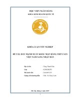 Khóa luận tốt nghiệp Kinh doanh quốc tế: Đẩy mạnh xuất khẩu mặt hàng thủy sản Việt Nam sang Nhật Bản