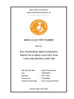 Khóa luận tốt nghiệp Kinh doanh quốc tế: Đẩy mạnh hoạt động logistics trong xuất khẩu gạo Việt Nam sang thị trường Châu Phi