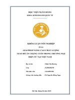 Khóa luận tốt nghiệp Kinh doanh quốc tế: Giải pháp nâng cao chất lượng giao đồ ăn chặng cuối trong thương mại điện tử tại Việt Nam