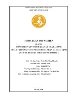 Khóa luận tốt nghiệp Kinh tế đầu tư: Hoàn thiện quy trình quản lý chất lượng dự án tại Công ty Cổ phần Chứng nhận và Giám định Quốc tế ISOCERT theo Khung PMBOK 6