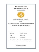 Khóa luận tốt nghiệp Kinh doanh quốc tế: Giải pháp thúc đẩy xuất khẩu gỗ của Việt Nam sang thị trường Trung Quốc