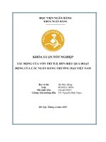 Khóa luận tốt nghiệp Ngân hàng: Tác động của vốn trí tuệ đến hiệu quả hoạt động của các ngân hàng thương mại Việt Nam