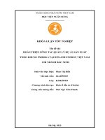 Khóa luận tốt nghiệp Kinh tế đầu tư: Hoàn thiện công tác quản lý dự án sản xuất theo Khung PMBOK 6 tại Công ty TNHH Hitachi Energy Việt Nam - Chi nhánh Bắc Ninh