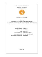 Khóa luận tốt nghiệp Kinh tế đầu tư: Hoạt động đầu tư phát triển cơ sở hạ tầng tại Cụm công nghiệp Việt Tiến, thị xã Việt Yên, tỉnh Bắc Giang
