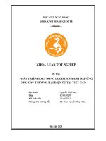 Khóa luận tốt nghiệp Kinh doanh quốc tế: Phát triển hoạt động logistics xanh đáp ứng nhu cầu thương mại điện tử tại Việt Nam