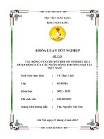 Khóa luận tốt nghiệp Ngân hàng: Tác động của chuyển đổi số tới hiệu quả hoạt động của các ngân hàng thương mại tại Việt Nam